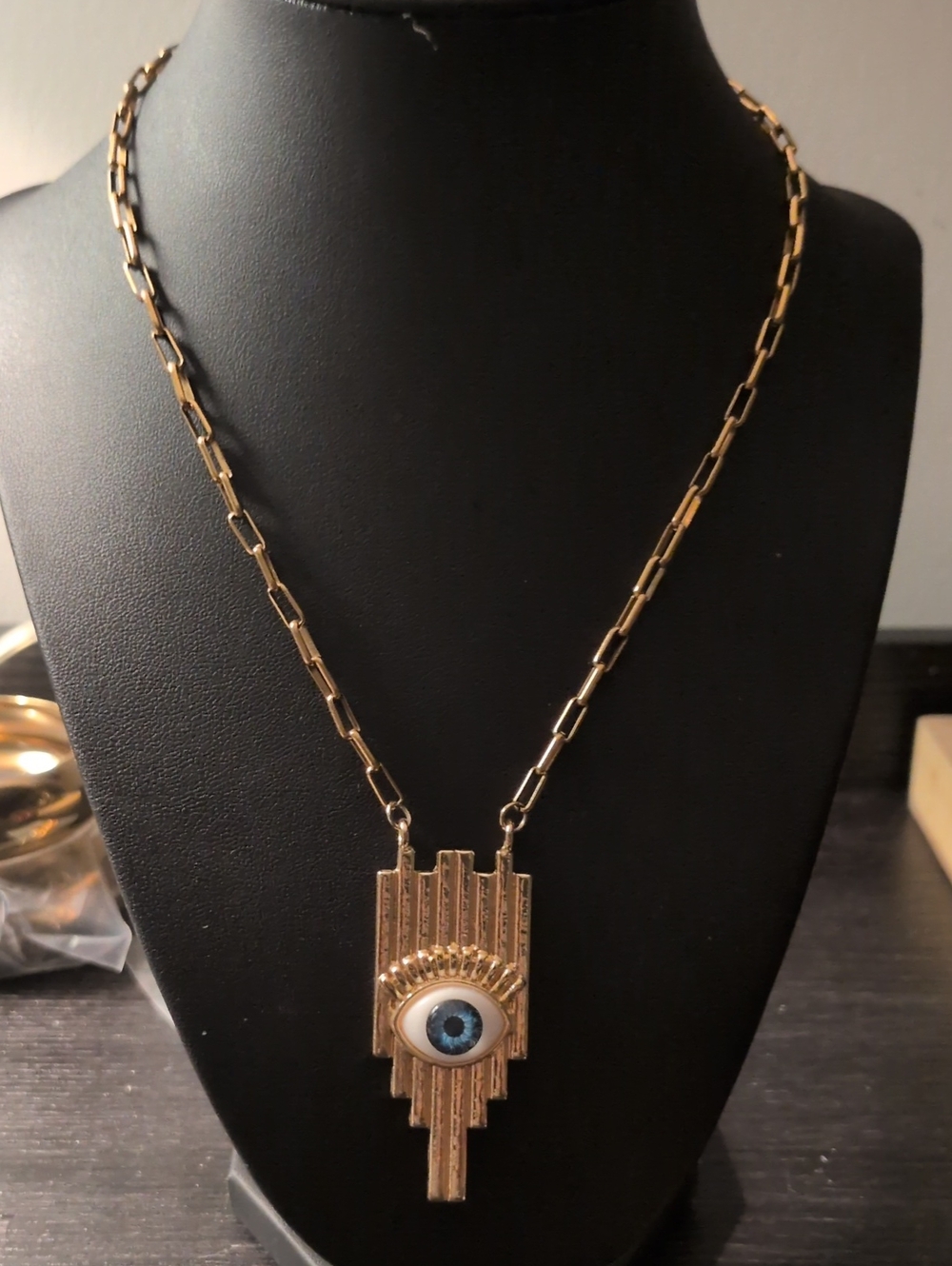 Gold Tone Eye Pendant Necklace - Women Jewelry